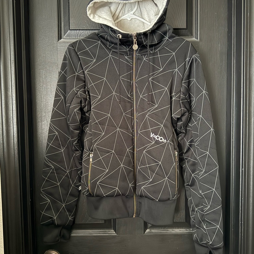 Black Geometric Women's Volcom Jacket